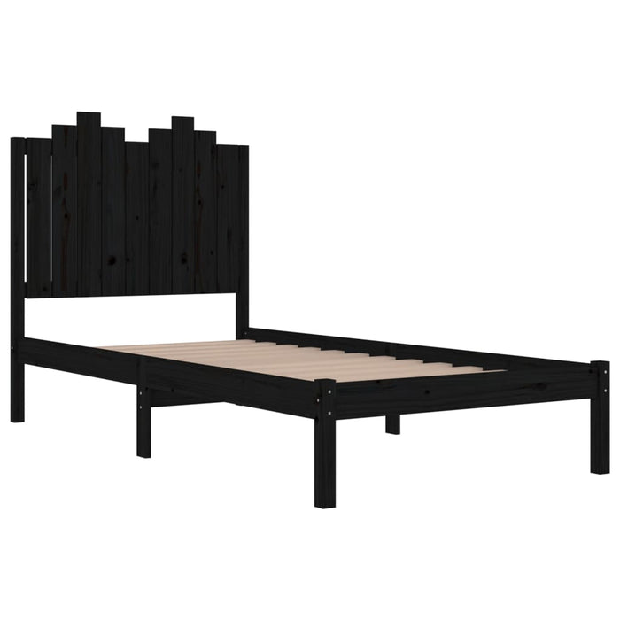 Massivholzbett Schwarz Kiefer 90x190 cm