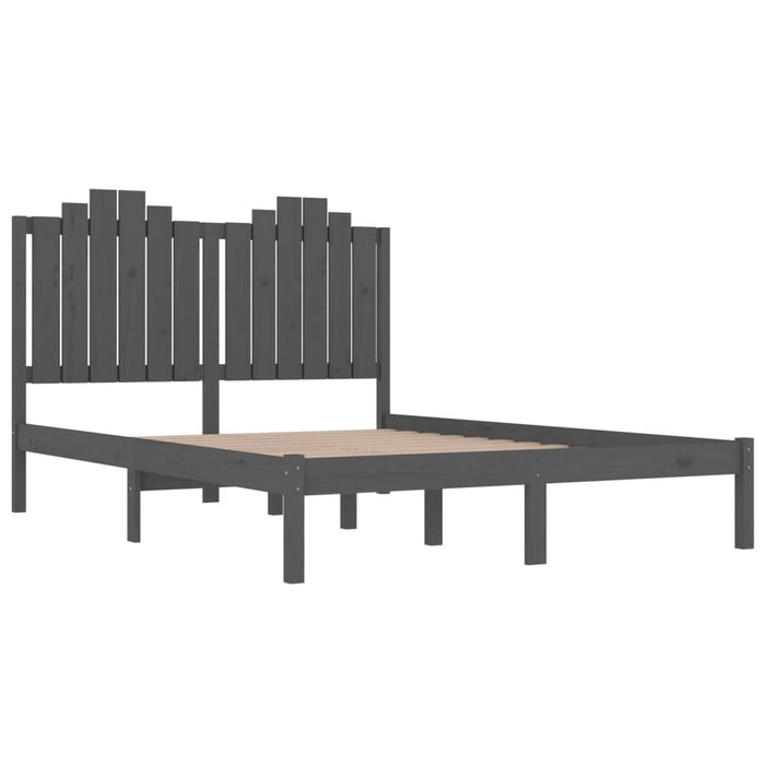 Massivholzbett Grau Kiefer 120x190 cm