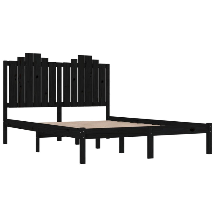 Massivholzbett Schwarz Kiefer 150x200 cm