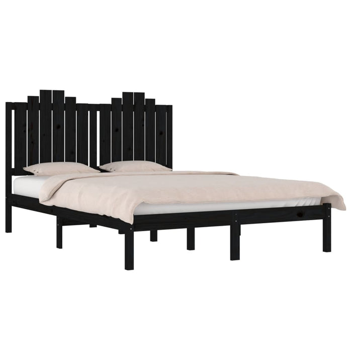 Massivholzbett Schwarz Kiefer 180x200 cm