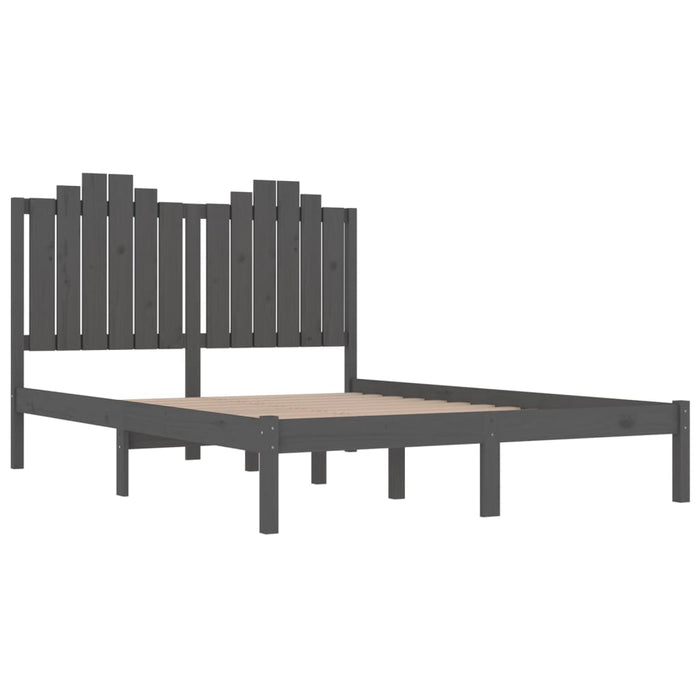 Massivholzbett Grau Kiefer 200x200 cm