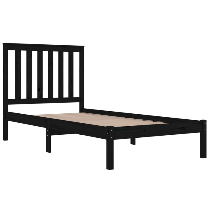 Massivholzbett Schwarz Kiefer 75x190 cm