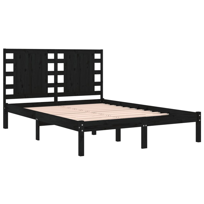 Massivholzbett Schwarz 150x200 cm