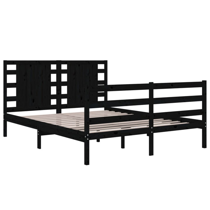 Massivholzbett Schwarz Kiefer 140x190 cm