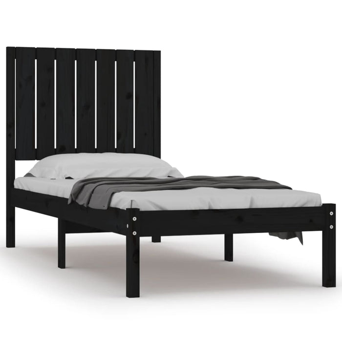 Massivholzbett Schwarz 75x190 cm