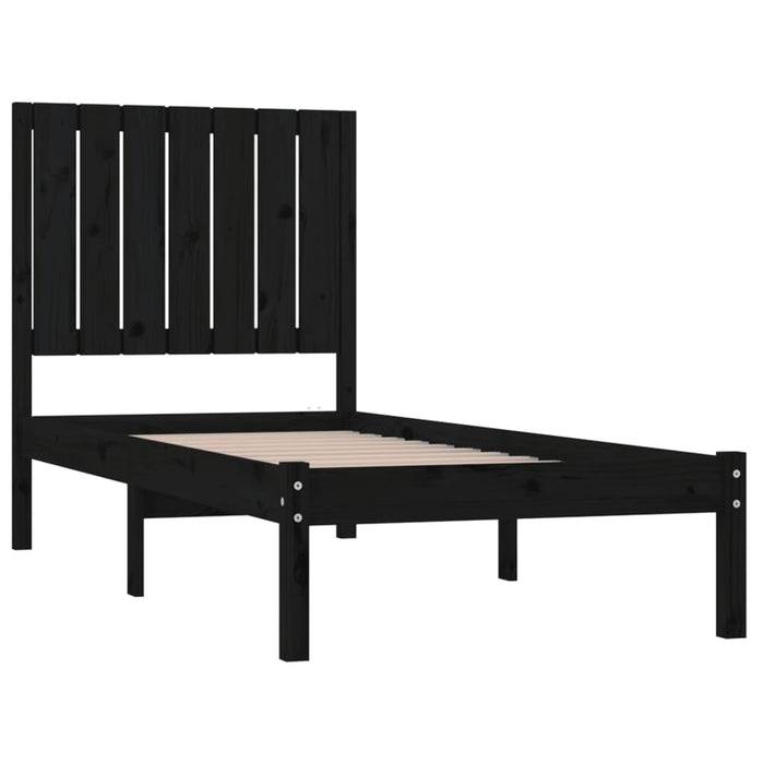 Massivholzbett Schwarz 75x190 cm