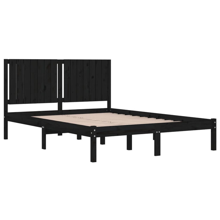 Massivholzbett Schwarz 150x200 cm