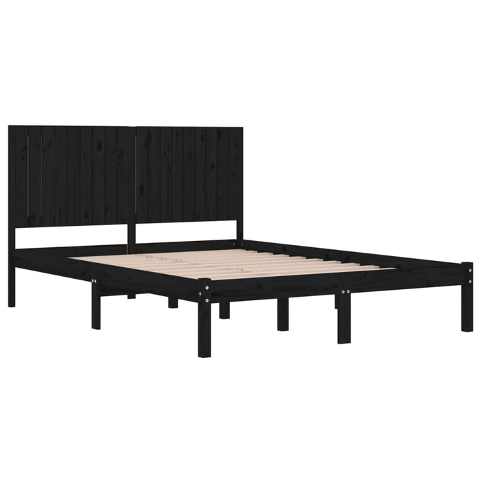 Massivholzbett Schwarz 180x200 cm