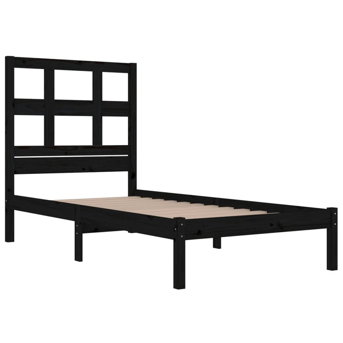 Massivholzbett Schwarz Kiefer 90x200 cm