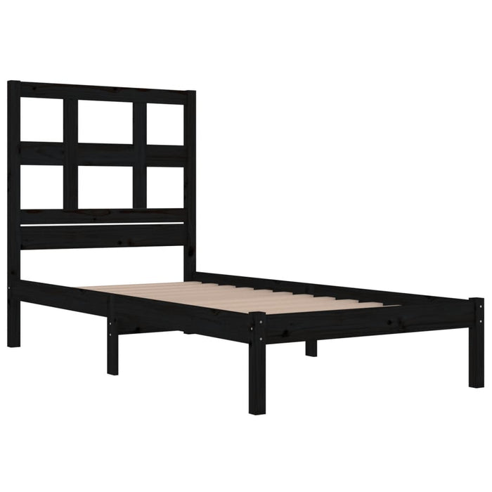 Massivholzbett Schwarz Kiefer 100x200 cm