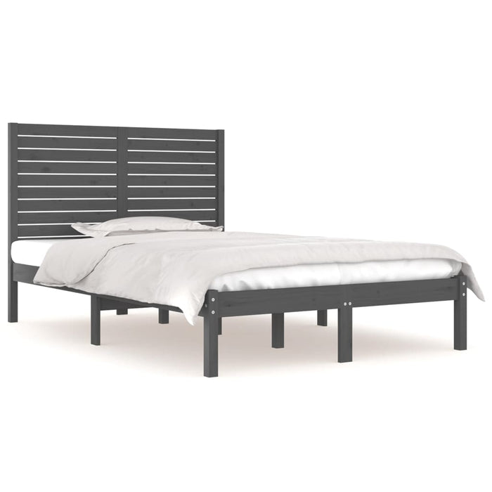 Massivholzbett Grau 140x190 cm