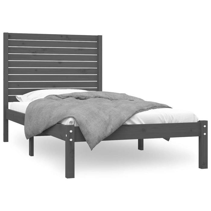 Massivholzbett Grau 90x200 cm