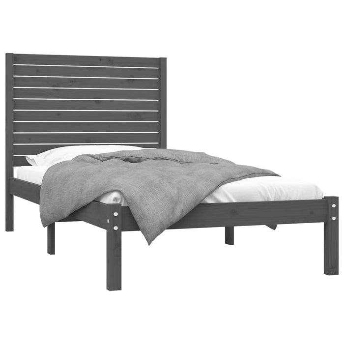 Massivholzbett Grau 90x200 cm