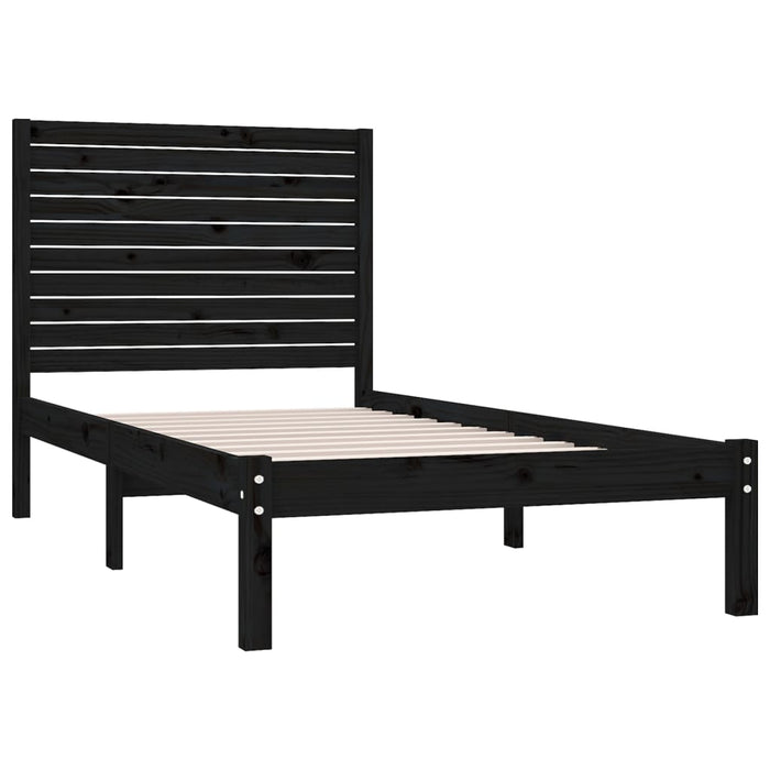Massivholzbett Schwarz 90x200 cm