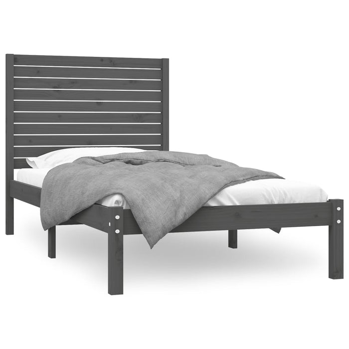 Massivholzbett Grau 100x200 cm