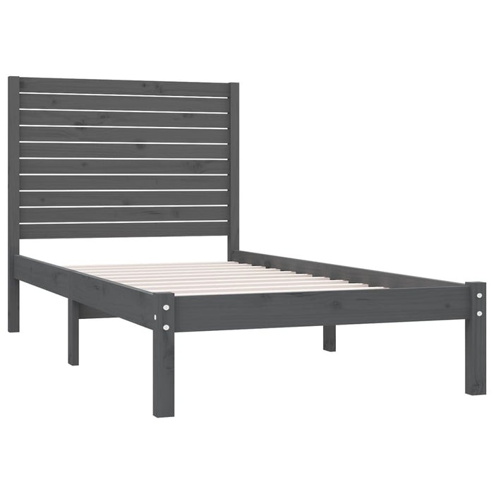 Massivholzbett Grau 100x200 cm