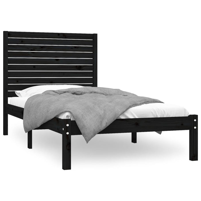 Massivholzbett Schwarz 100x200 cm