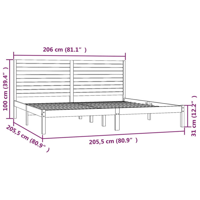 Massivholzbett Weiß 200x200 cm