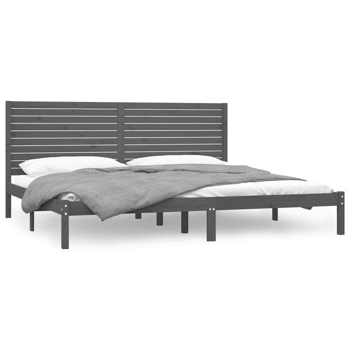 Massivholzbett Grau 200x200 cm