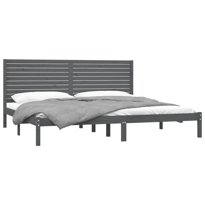 Massivholzbett Grau 200x200 cm