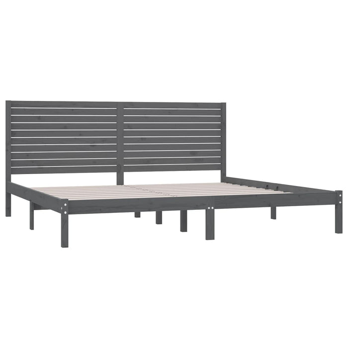 Massivholzbett Grau 200x200 cm