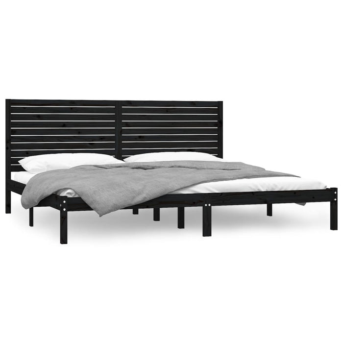 Massivholzbett Schwarz 200x200 cm