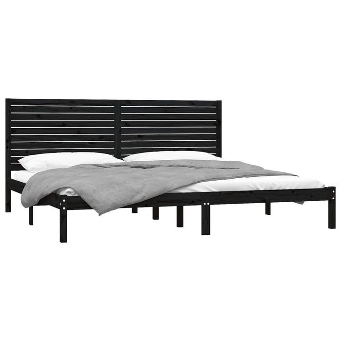 Massivholzbett Schwarz 200x200 cm
