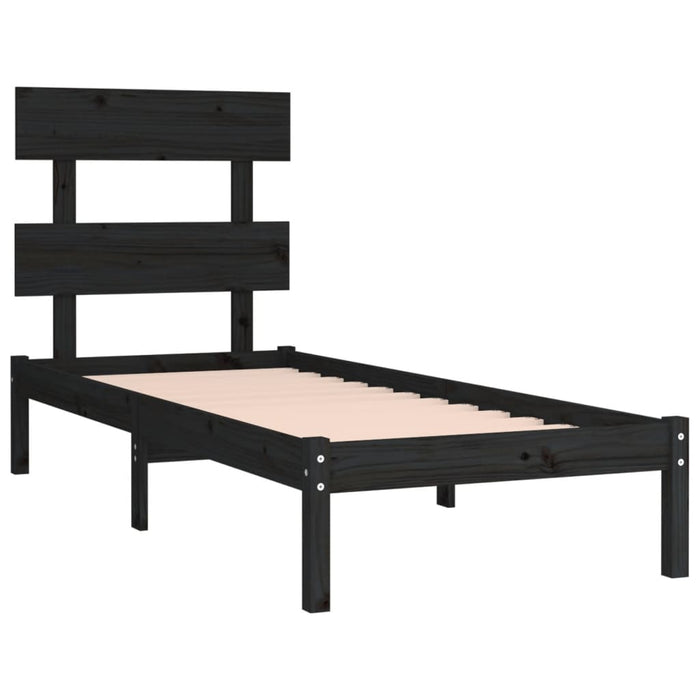 Massivholzbett Schwarz 90x200 cm