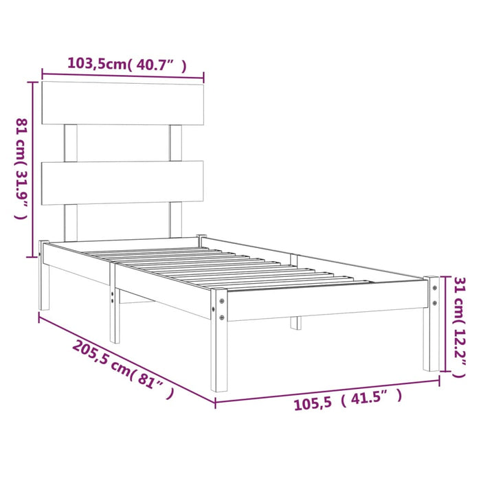 Massivholzbett 100x200 cm
