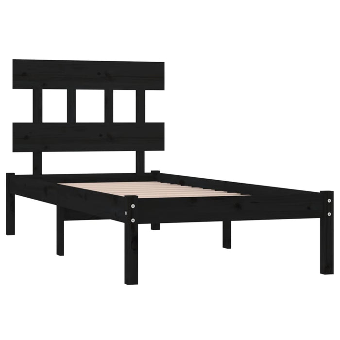 Massivholzbett Schwarz 90x190 cm