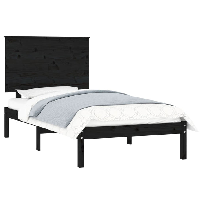 Massivholzbett Schwarz 90x190 cm