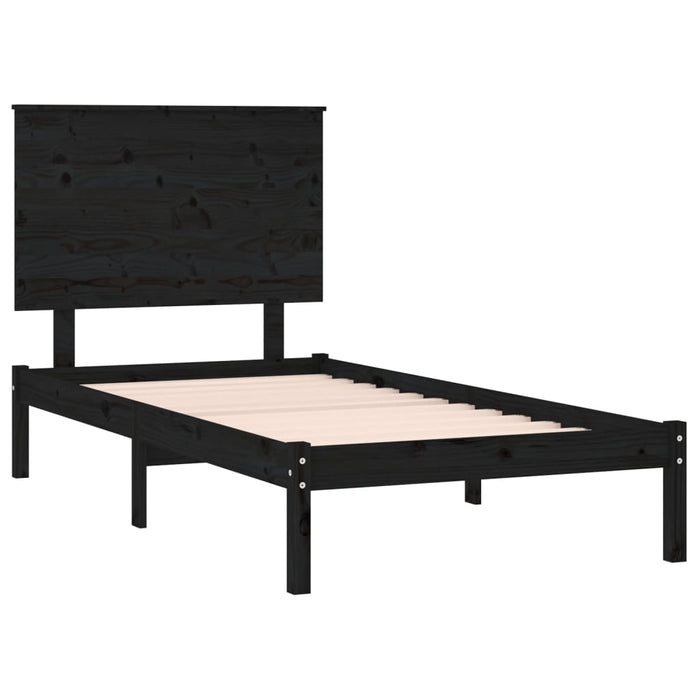 Massivholzbett Schwarz 90x190 cm