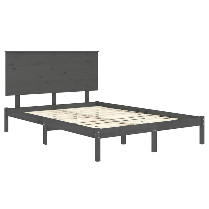Massivholzbett Grau 120x190 cm