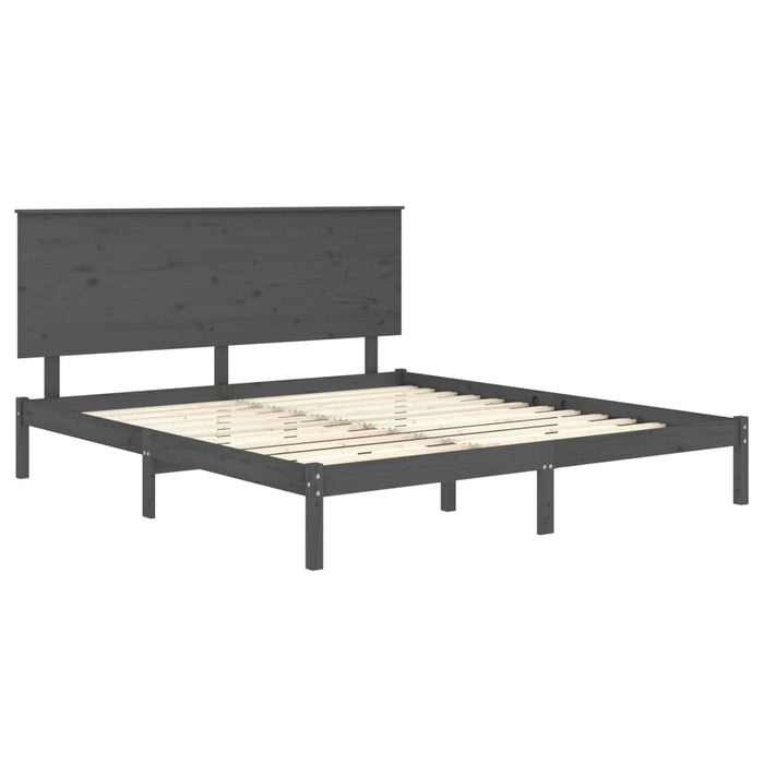 Massivholzbett Grau 150x200 cm