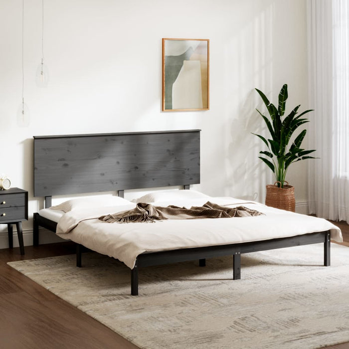 Massivholzbett Grau Kiefer 160x200 cm