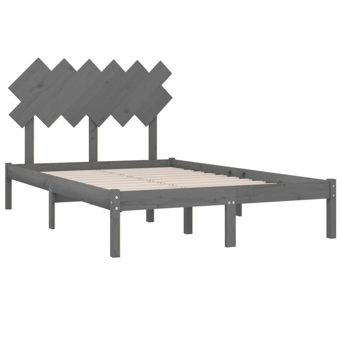 Massivholzbett Grau 120x190 cm