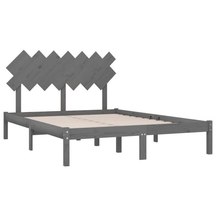 Massivholzbett Grau 140x190 cm