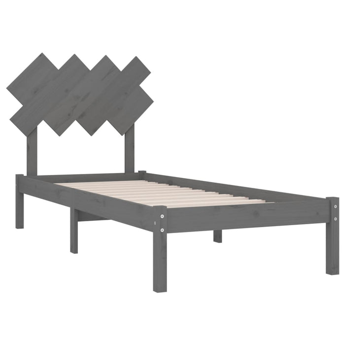 Massivholzbett Grau 90x200 cm