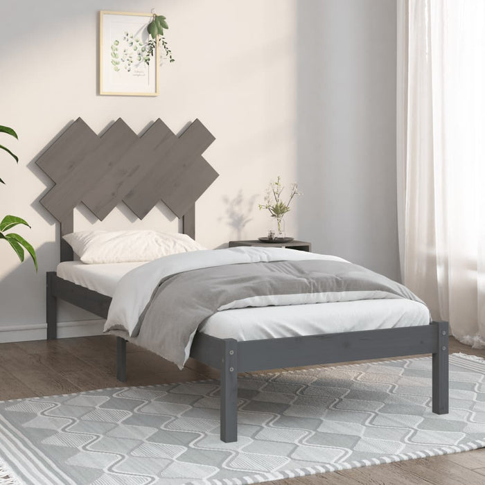 Massivholzbett Grau 90x200 cm