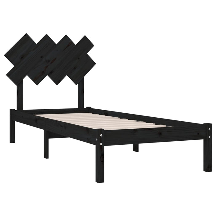 Massivholzbett Schwarz 90x200 cm