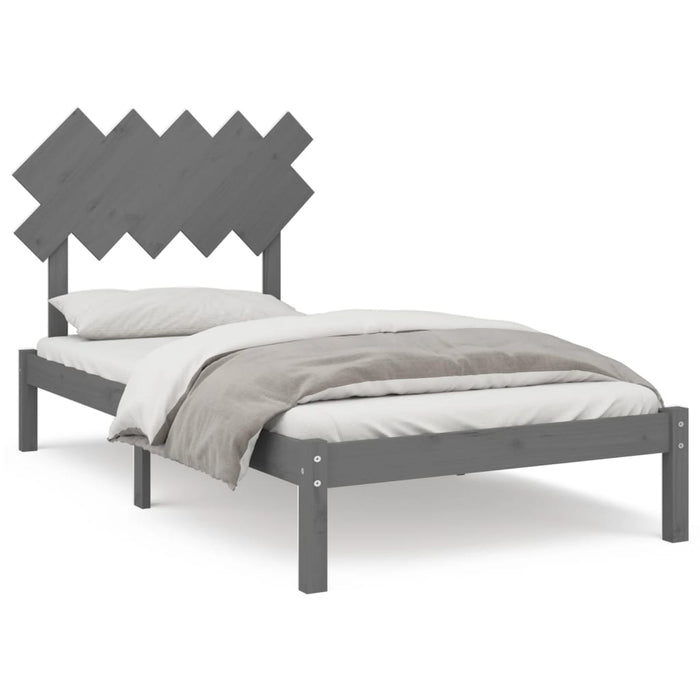 Massivholzbett Grau 100x200 cm