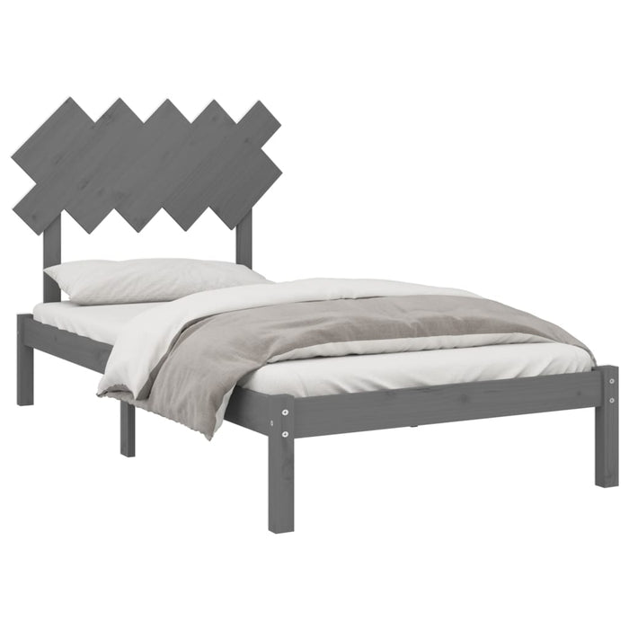 Massivholzbett Grau 100x200 cm