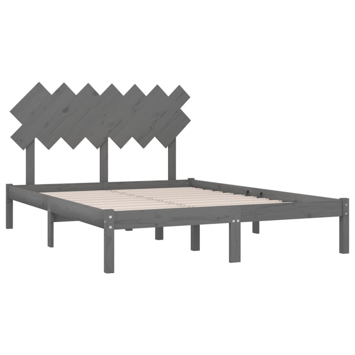 Massivholzbett Grau 140x200 cm
