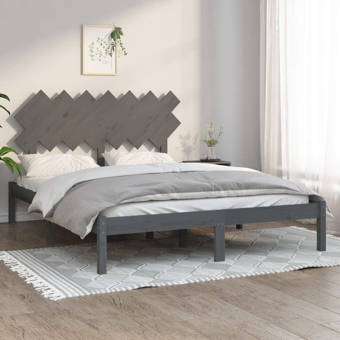 Massivholzbett Grau 150x200 cm