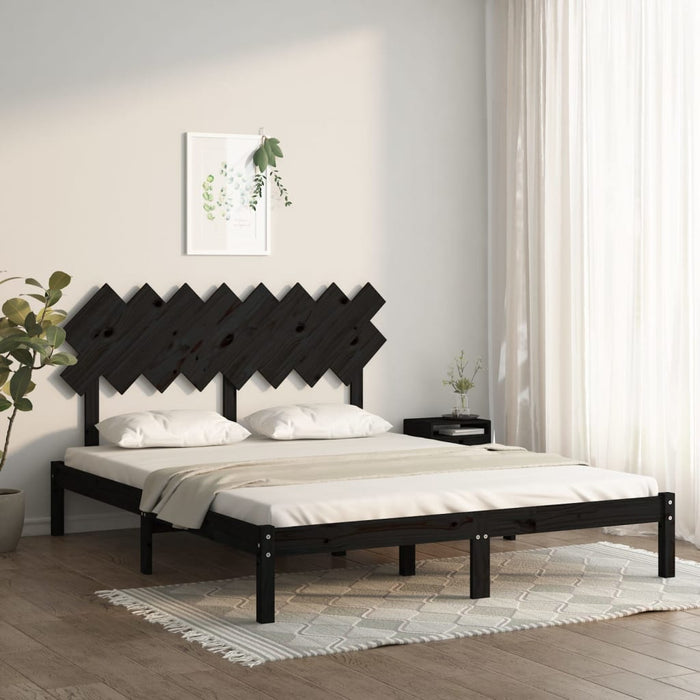 Massivholzbett Schwarz 160x200 cm