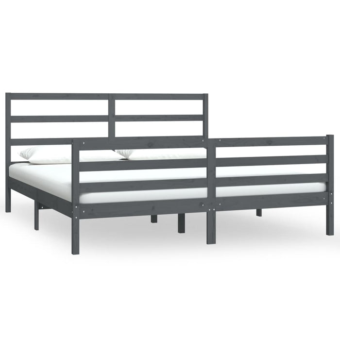 Massivholzbett Grau Kiefer 180x200 cm 6FT Super King