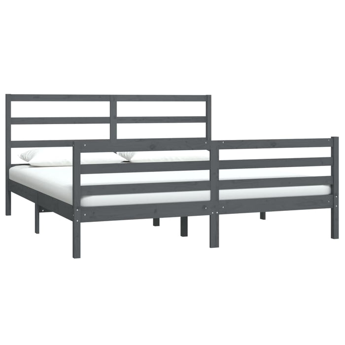 Massivholzbett Grau Kiefer 180x200 cm 6FT Super King
