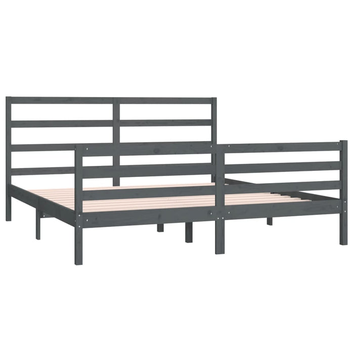 Massivholzbett Grau Kiefer 180x200 cm 6FT Super King
