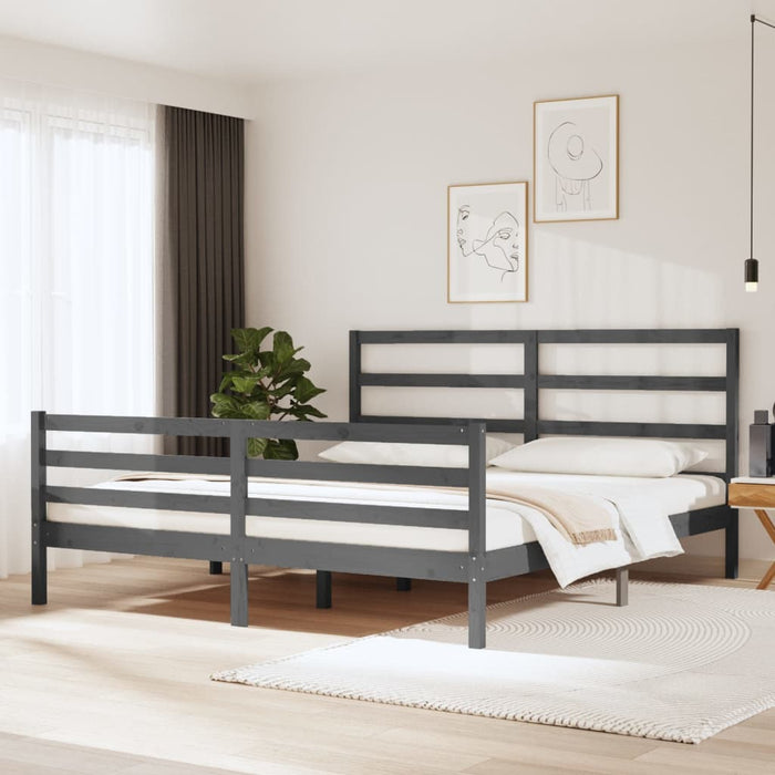 Massivholzbett Grau Kiefer 180x200 cm 6FT Super King
