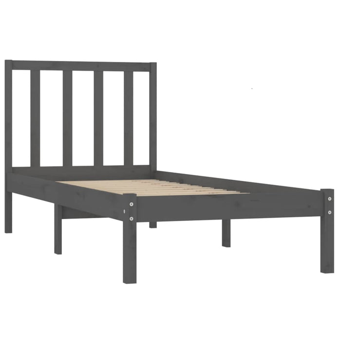 Massivholzbett Grau Kiefer 90x190 cm